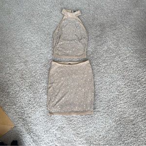 Windsor 2 Piece Gem Dress Set Nude 🤎 SIZE M